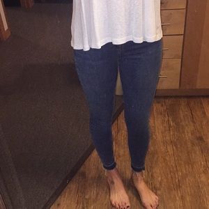 Topshop Frayed Hem Skinny Jeans